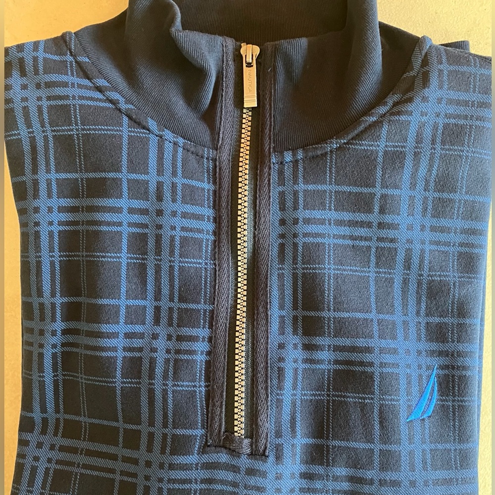 Nautica Quarter Zip Sweatshirt Pull Over LG